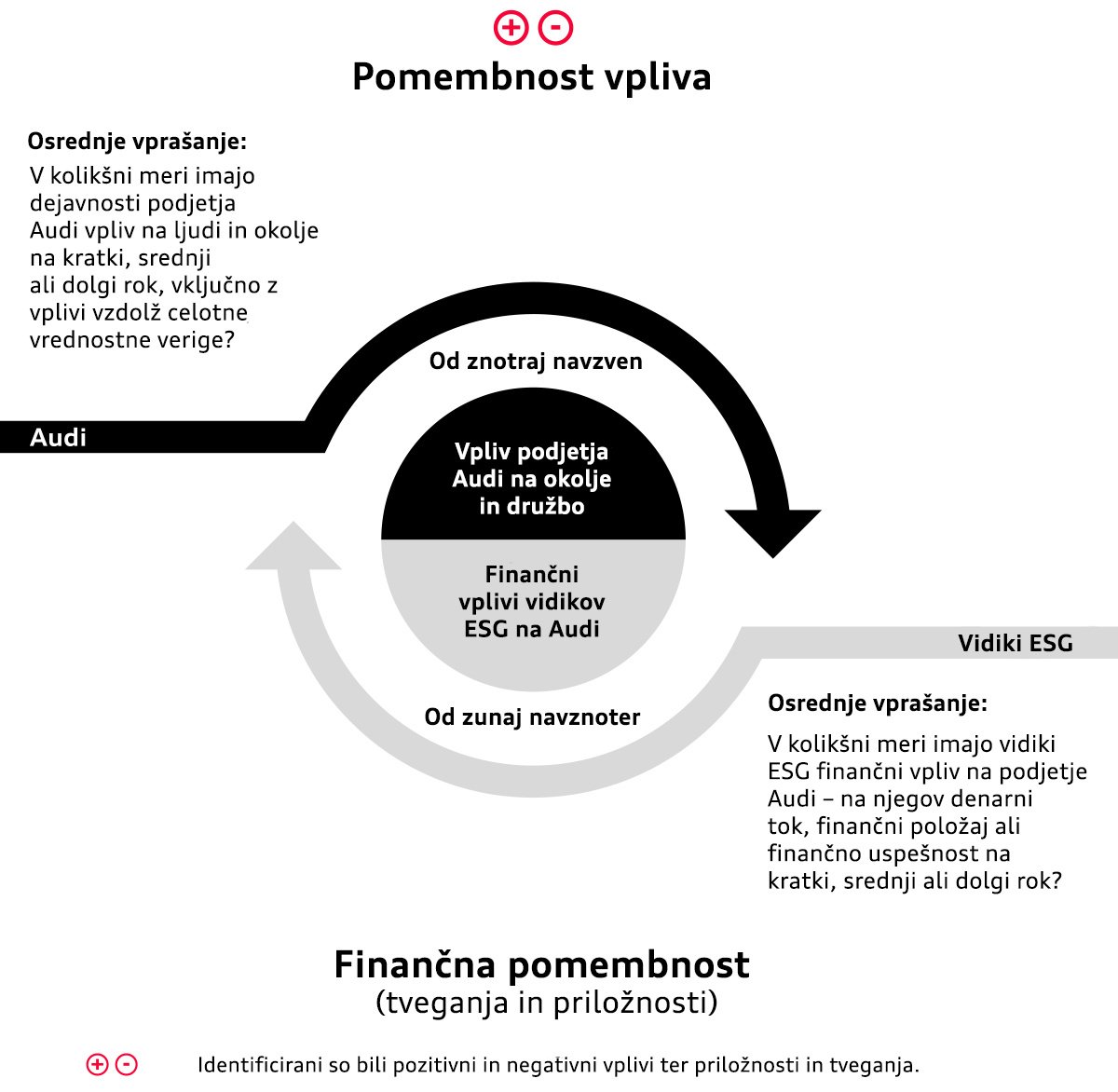 Prikaz analize pomembnosti vplivov in finančne pomembnosti