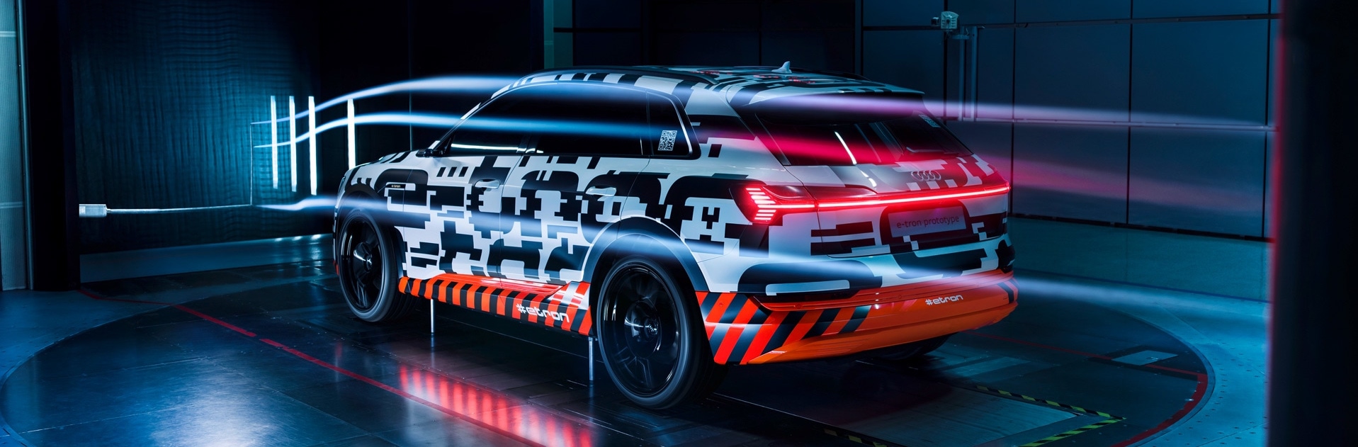Prototip vozila Audi e-tron postavljen v vetrovni tunel