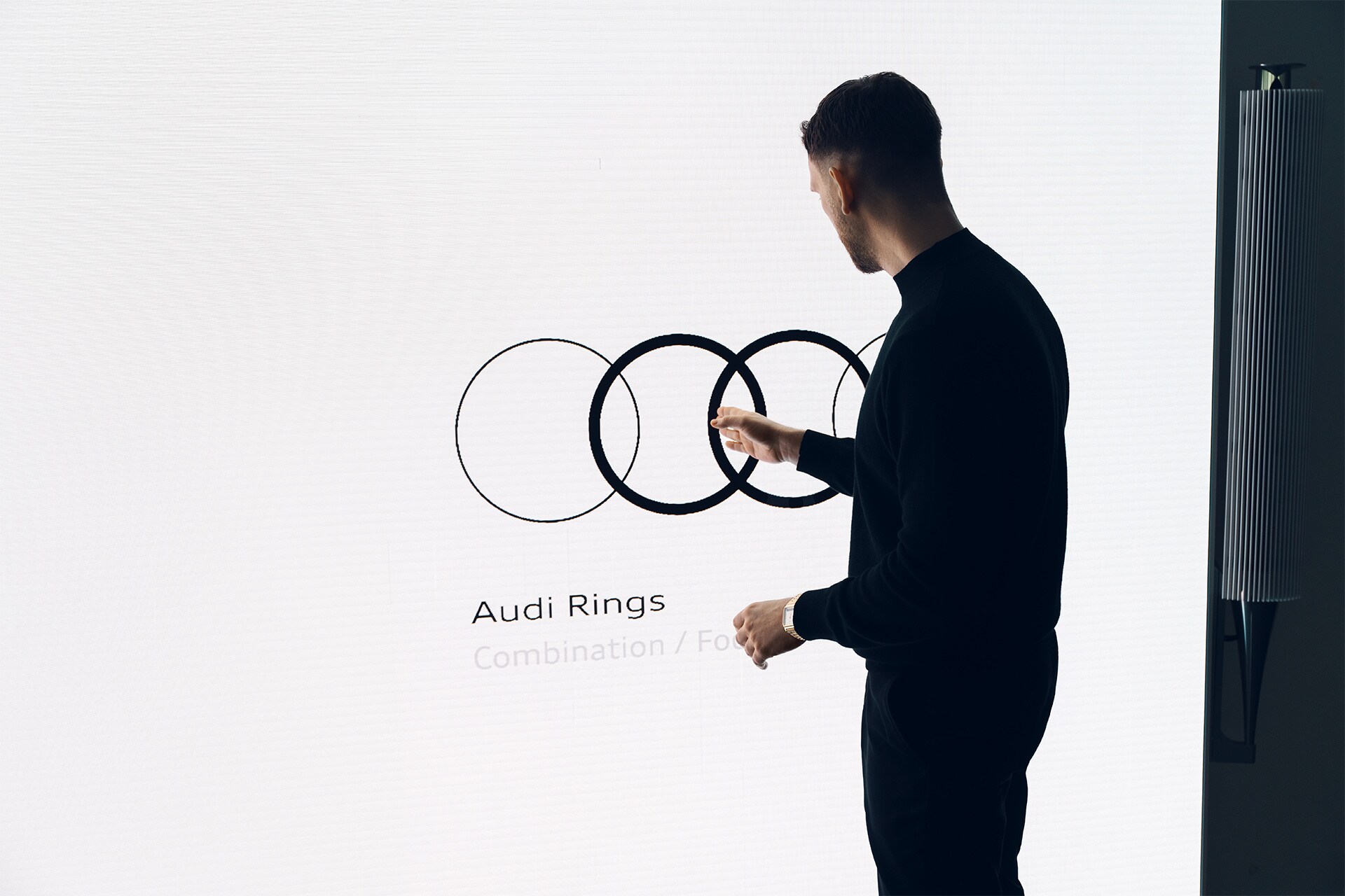 Rittwage je poudaril sredinska kroga logotipa Audi