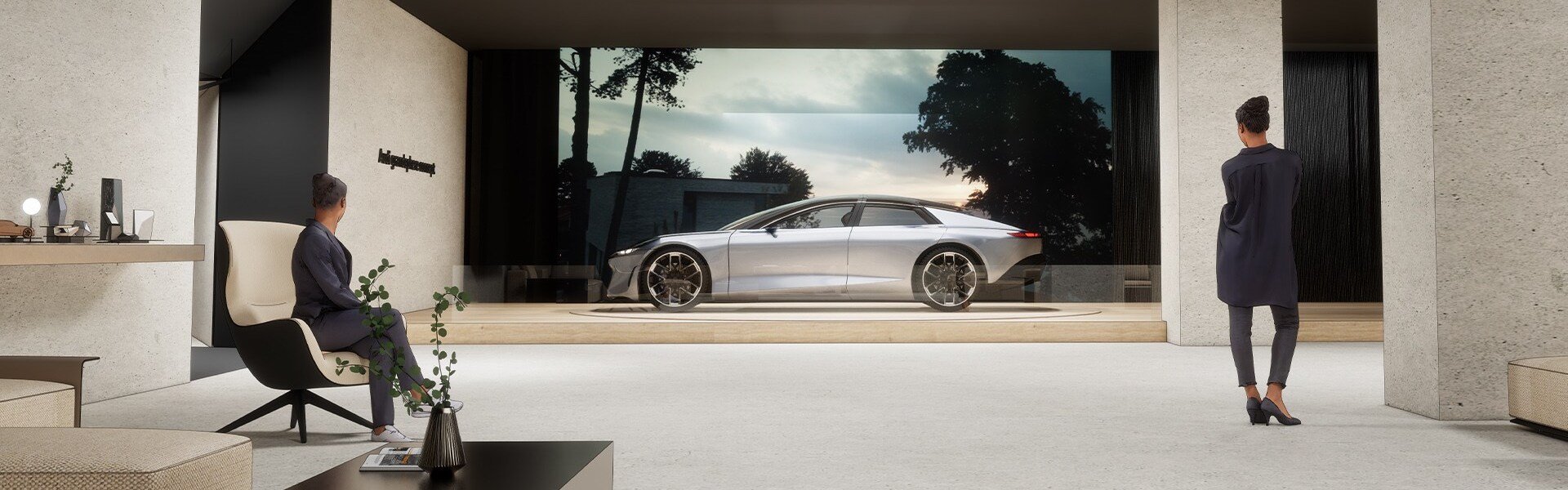 Konceptno vozilo Audi grandsphere kot del koncepta »re-generacija« predstavlja vizijo prihodnje mobilnosti na Milan Design Week 2022.