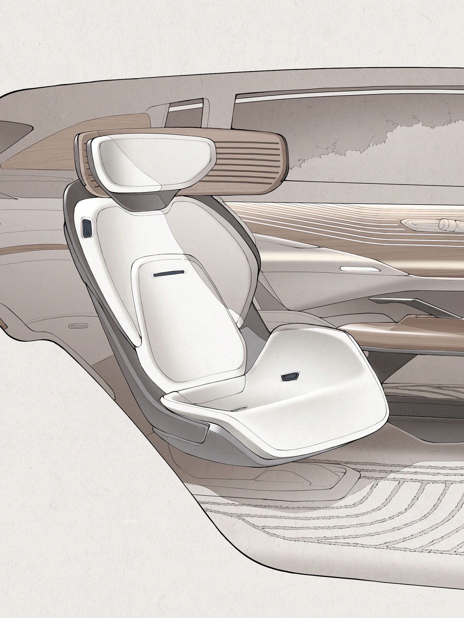 Skica udobnega sedeža Audi urbansphere¹