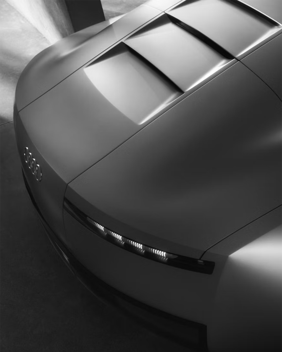 Konceptno vozilo Audi Concept C s ptičje perspektive.