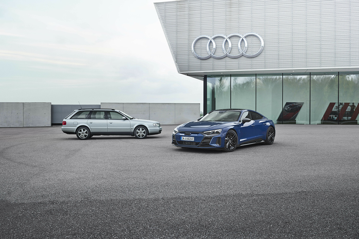 Modela Audi S6 plus in Audi RS e-tron GT.