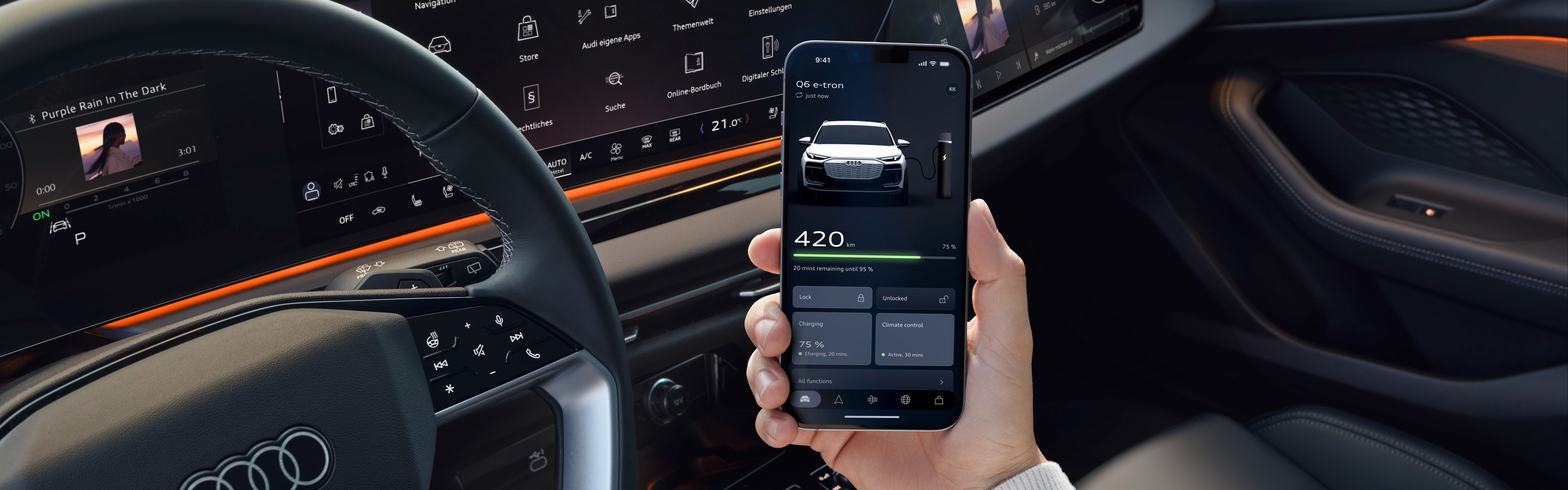 Prenovljena aplikacija myAudi prinaša enostavnejši dostop do digitalnih storitev.