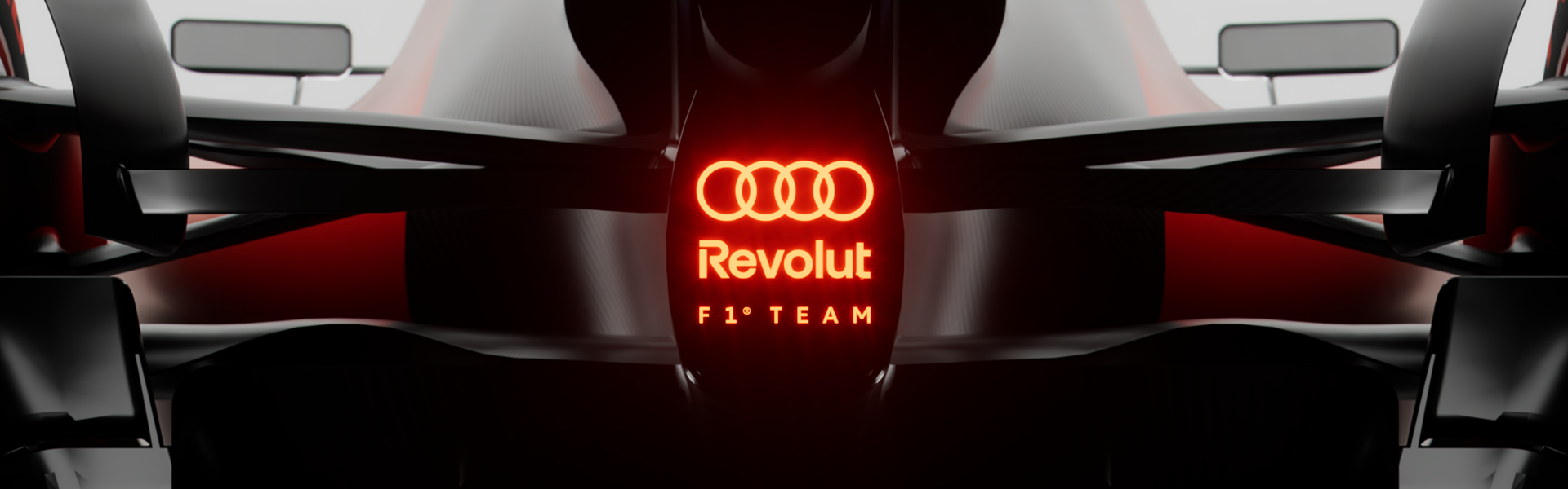 Osvetljeni uradni logotip ekipe Audi Revolut F1 Team