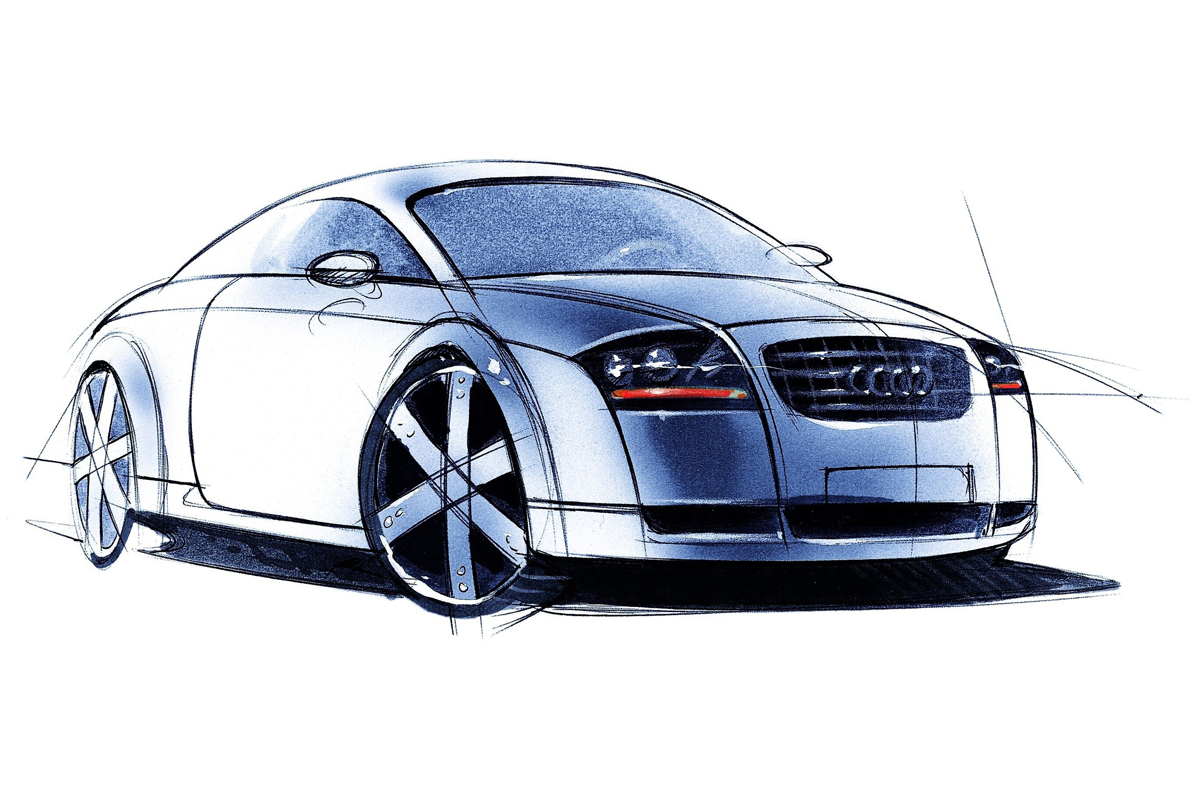 Skica razstavnega avtomobila Audi TT iz leta 1995